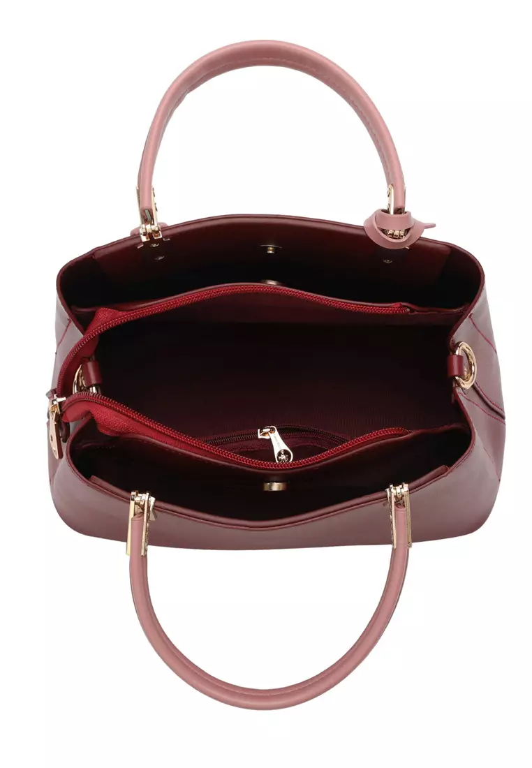 Women's Top Handle Bag / Sling Bag / Crossbody Bag (Tas Selempang / Tas Tangan) - Merah