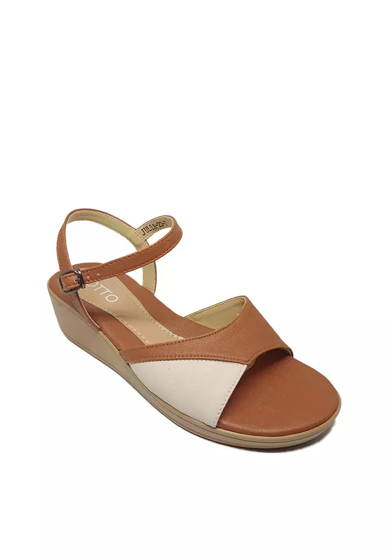 Buy Otto Julia Combination Strap Slingback Mid Wedge Sandals 2024