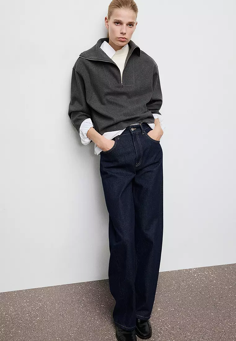 Turtleneck Sweatshirt with Zip