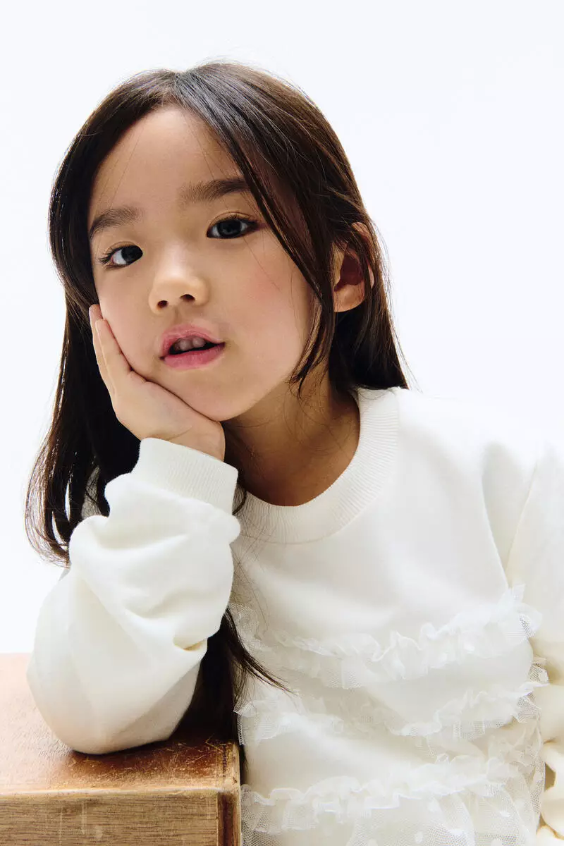 Tulle-detail sweatshirt