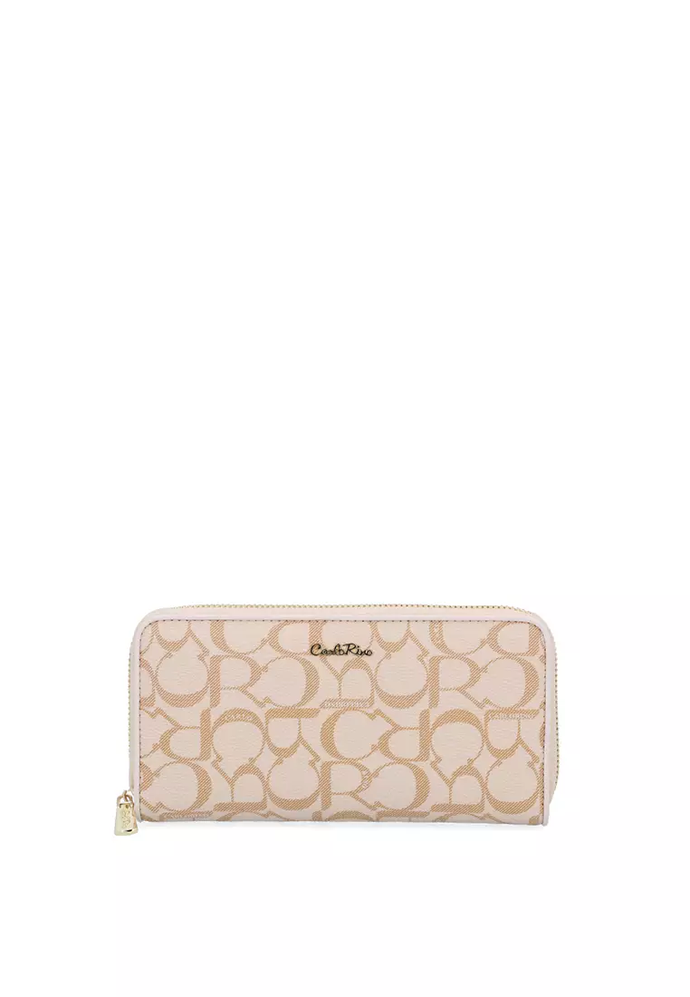 Medium Beige Carlo GEO Zip Around Wallet