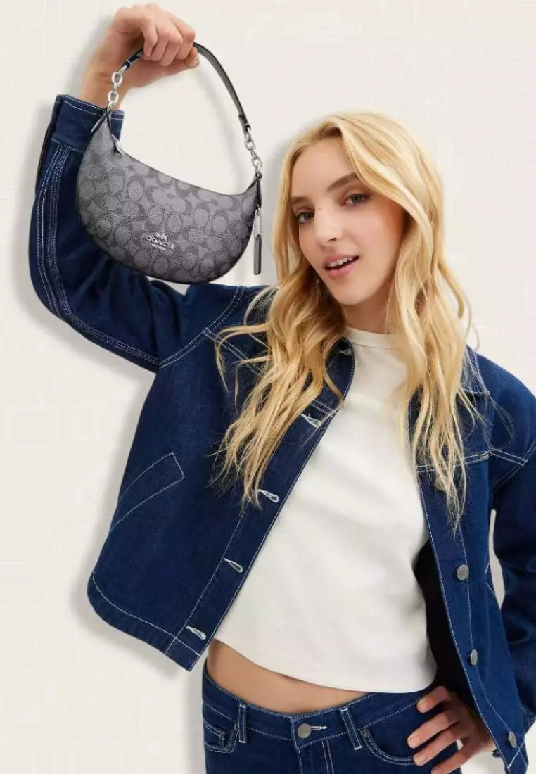 Coach Mini Payton Bag In Signature Canvas Gunmetal Multi