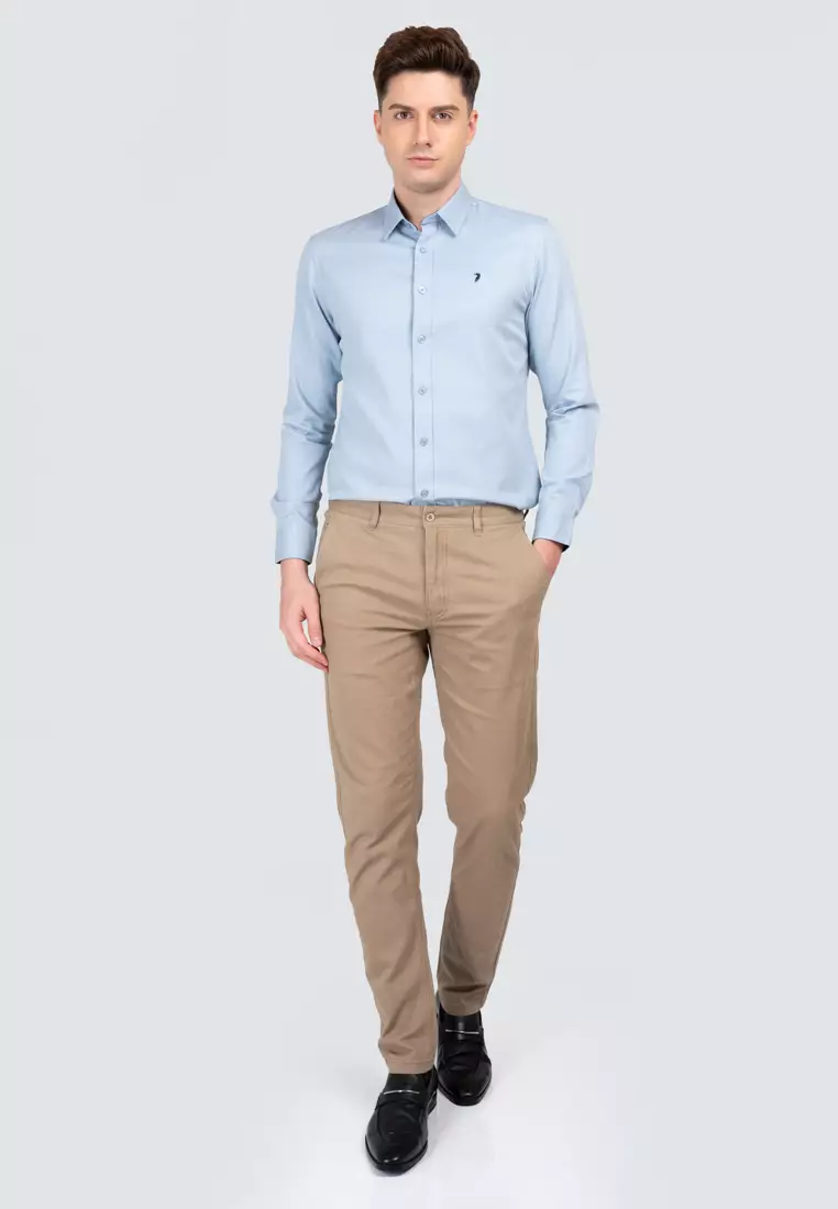 Khaki Pants Light Blue Polo Long Sleeve Blue Polo Shirt And Khaki