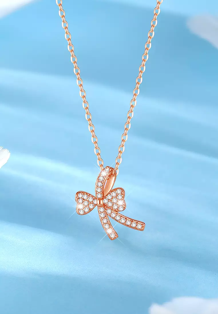 Kalung Wanita Korea Fashion Titanium Anti Pudar Kalung Cewek Original rose color