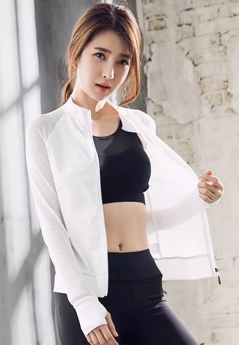 White yoga jacket shop