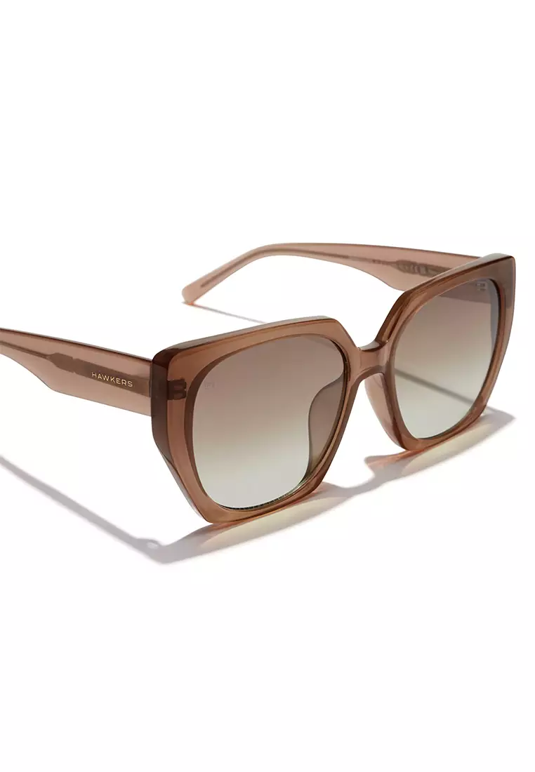 HAWKERS Light Brown Nature Eco Boujee Sunglasses For Women, Female. Official Product Designed In Spain