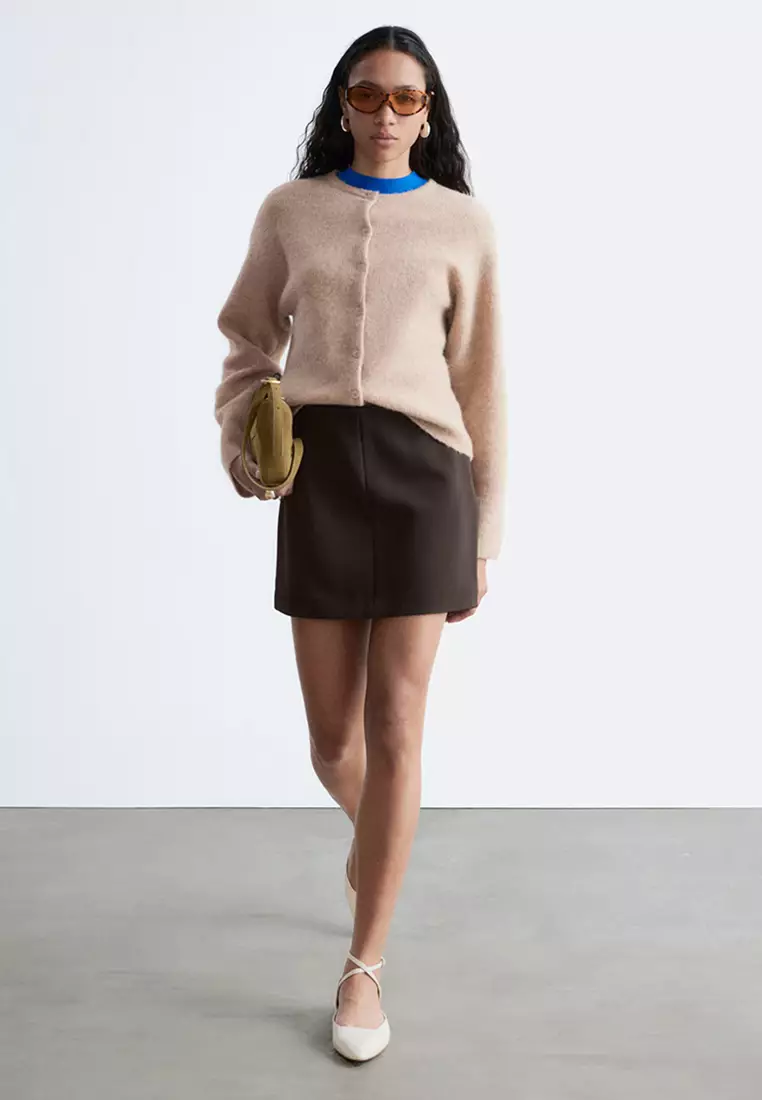 Alpaca-Blend Knitted Cardigan