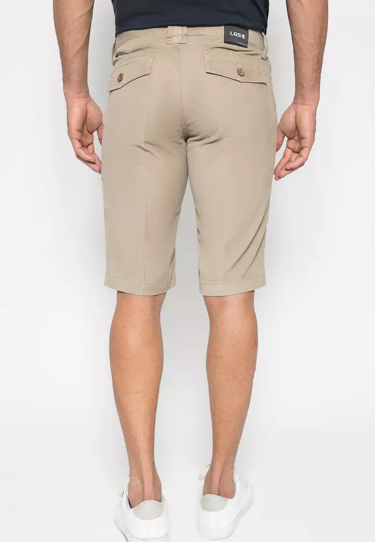 LGS - Celana Pendek Casual Chinos Pria Slim Cream - CSS.160.042.413.C
