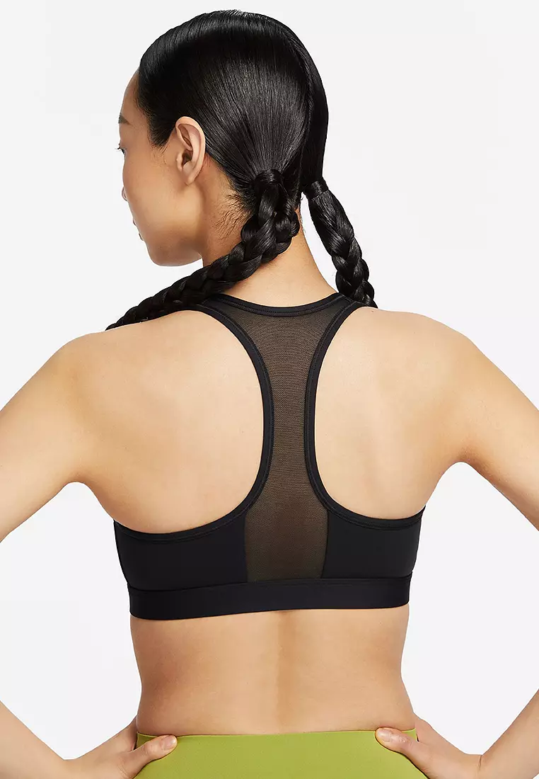W Swoosh Front Zip Medium-Support Padded Sports Bra