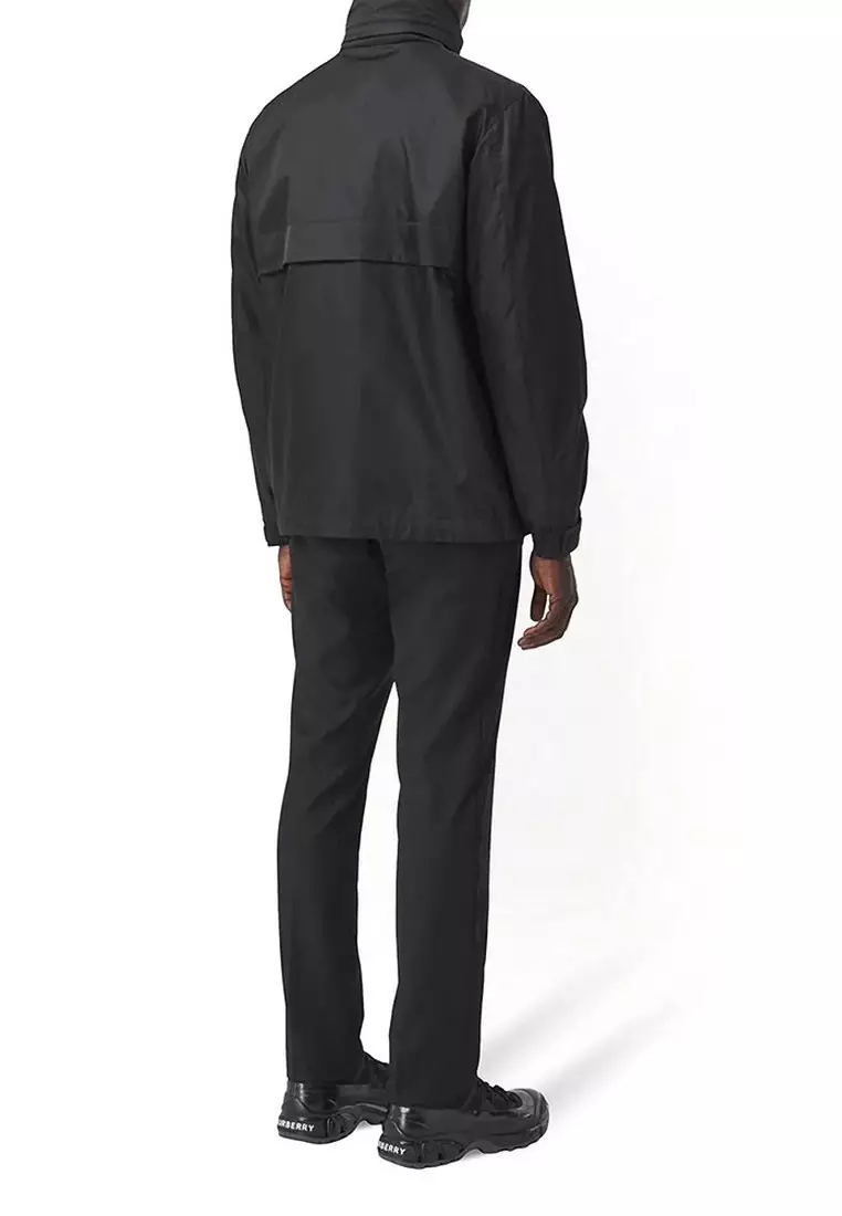 Burberry Packaway Hood Monogram Motif Jacket in Black