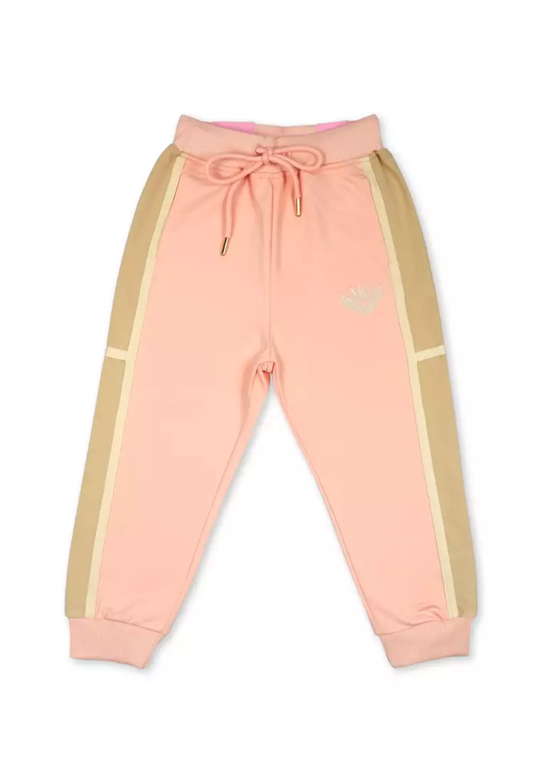 Girls Fleece Jogger Pants with Embroidery