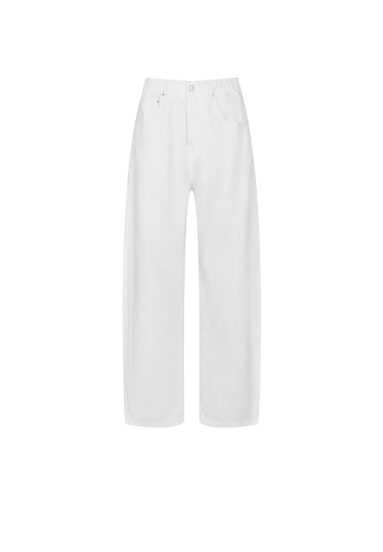 Banana Fit Drawstring Cuffed Denim Extra-Long Pants