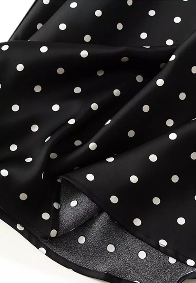 Polka Dot Silk Satin Skirt AF9830-1