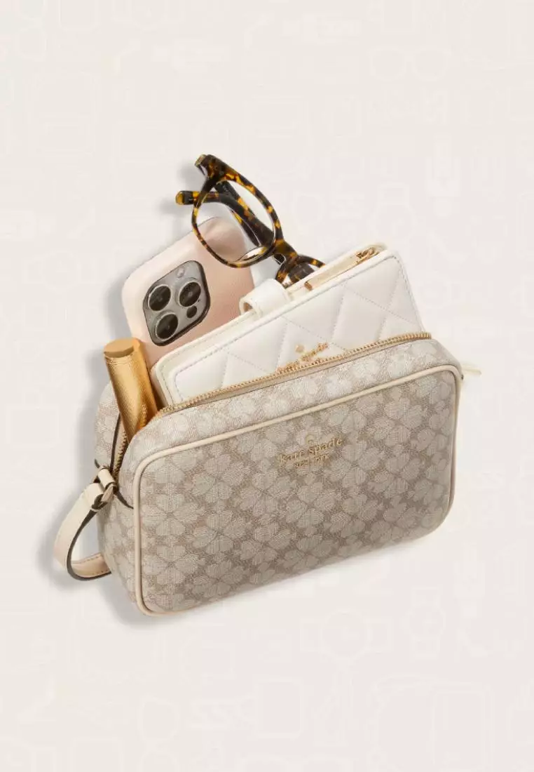 Kate Spade Signature Spade Flower Mini Camera Bag Dark Beige Multi
