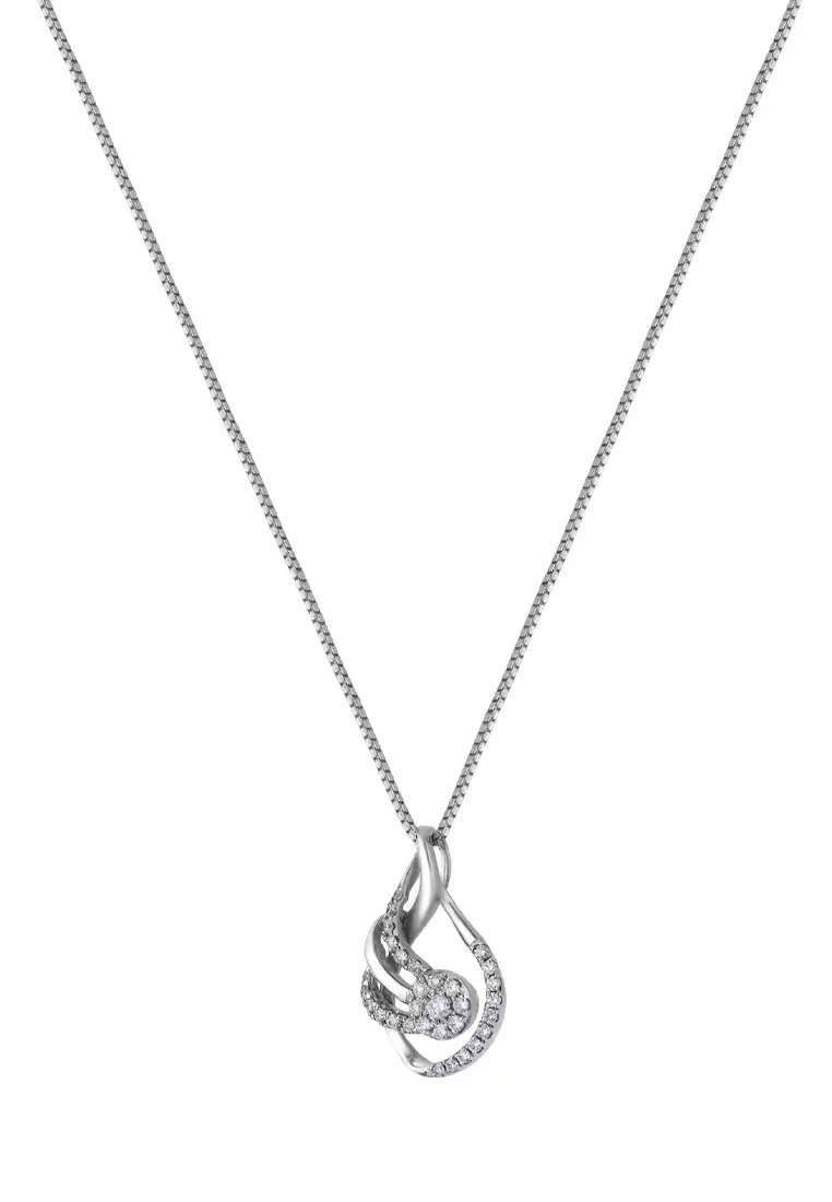 TOMEI Diamond Pendant Set, White Gold 375 & 585 (P4409)