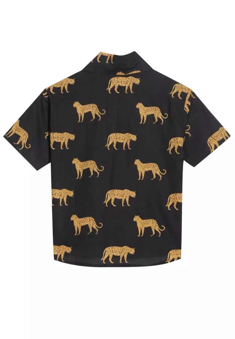 Buy THE MOM STORE Black Leopard Print Boys Shirt 2025 Online