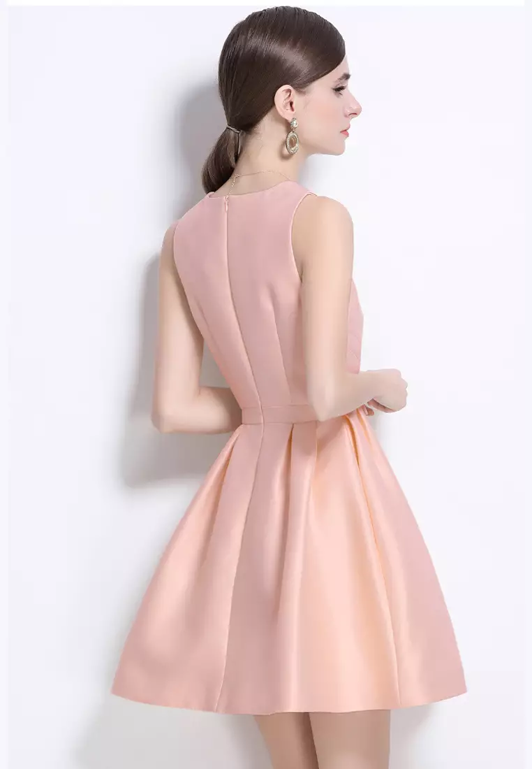 2025 pink slim dress CA25070937PI