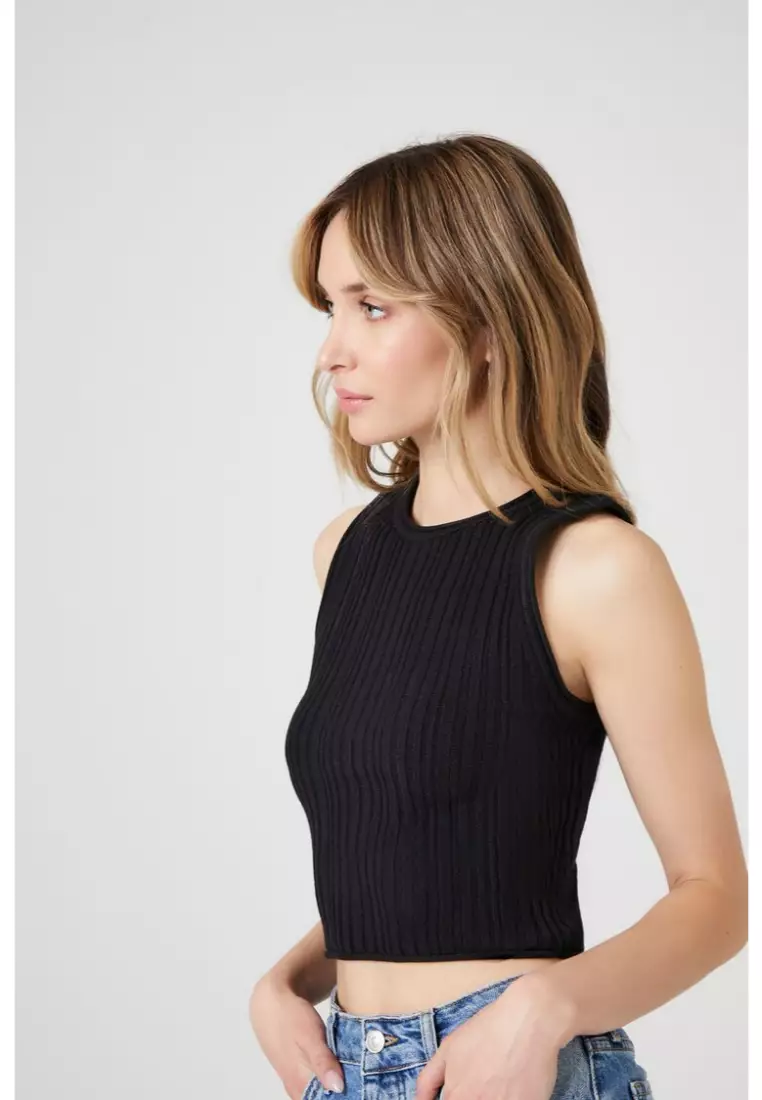 Sweater Knit Cropped Tank Top