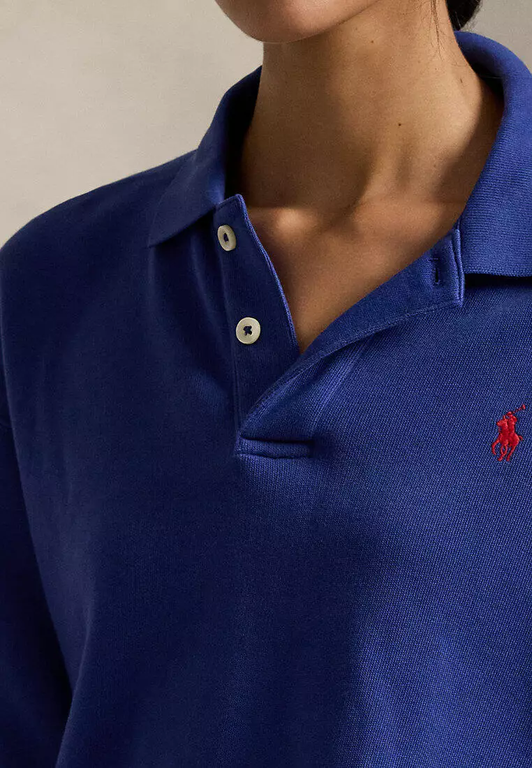 Polo-Collar Fleece Pullover