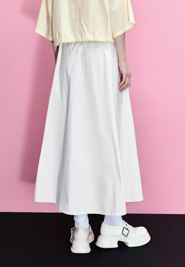 Elastic waist outlet a line skirt