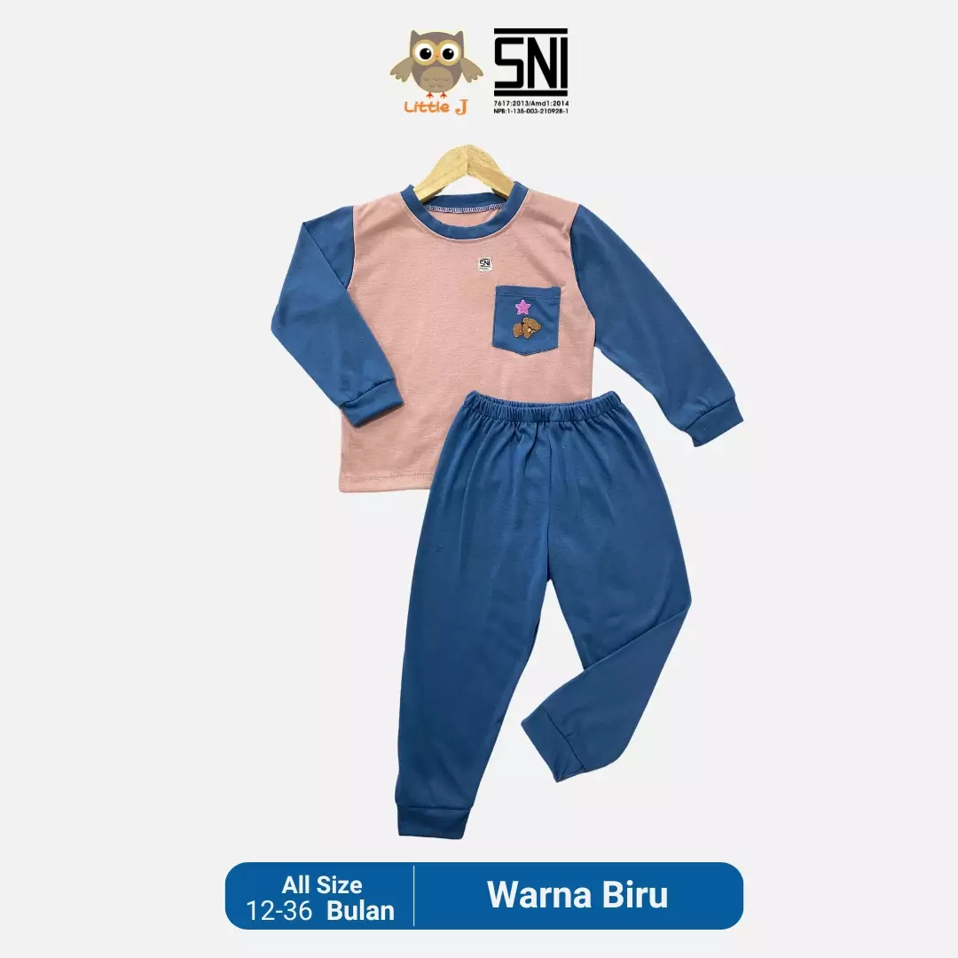 Little J Baju Tidur Piyama Anak Setelan Anak Perempuan Lengan Panjang SNI Bahan halus