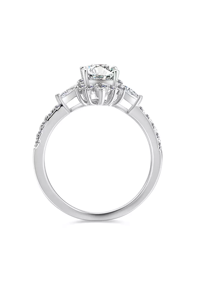 Berlian Moissanite Lustre Ring [GRA CERTIFICATE MOISSANITE DIAMOND] - Cincin Moissanite Diamond 1.5 CT 925 Silver Celesta by Her Jewellery