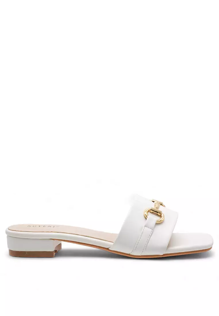 Discount on Noveni  shoes - SKU: Noveni Women Slip On Faux Leather Fashion Heels - 240370216