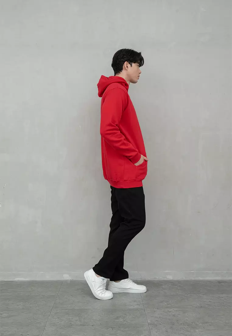 Houseofcuff Jaket Jumper Hoodie Tebal Premium Glow In The Dark Merah Maroon
