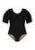 ZITIQUE black Women's Short Sleeve Backless Solid Color One-piece Swimsuit - Black 02DF0US22B2244GS_1