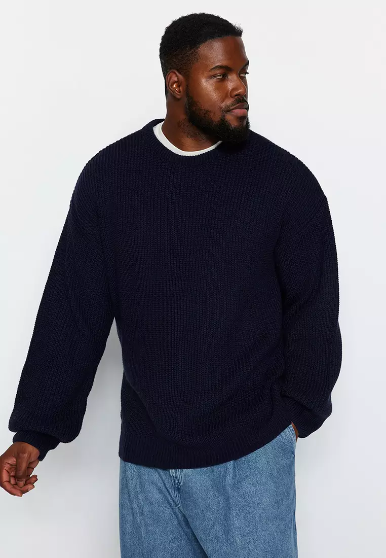 Navy blue plus 2025 size jumper