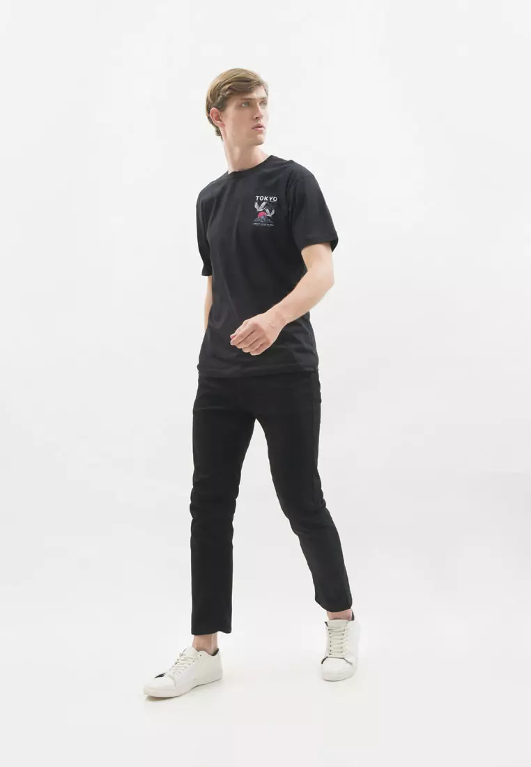 Kaos hitam t shirt polos houseofcuff motif Tokyo City READY HINGGA 4XL