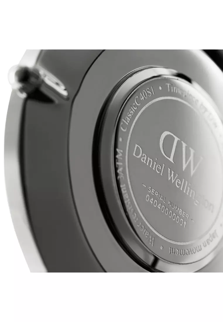 DW Daniel Wellington 手錶 Classic Cambridge 40mm 藍白紅織紋錶-白錶盤-銀框 (DW00100017)