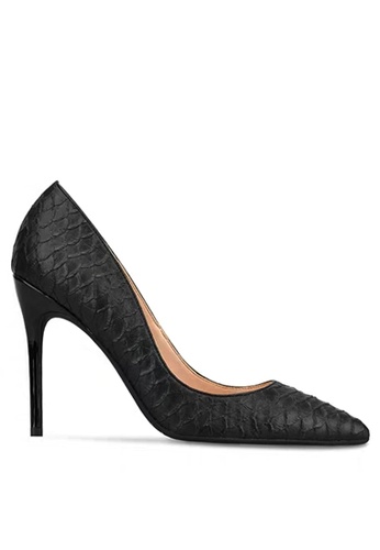 Twenty Eight Shoes black 10CM Snake Skin Texture High Heel Shoes D01-s 1CC08SH649658AGS_1