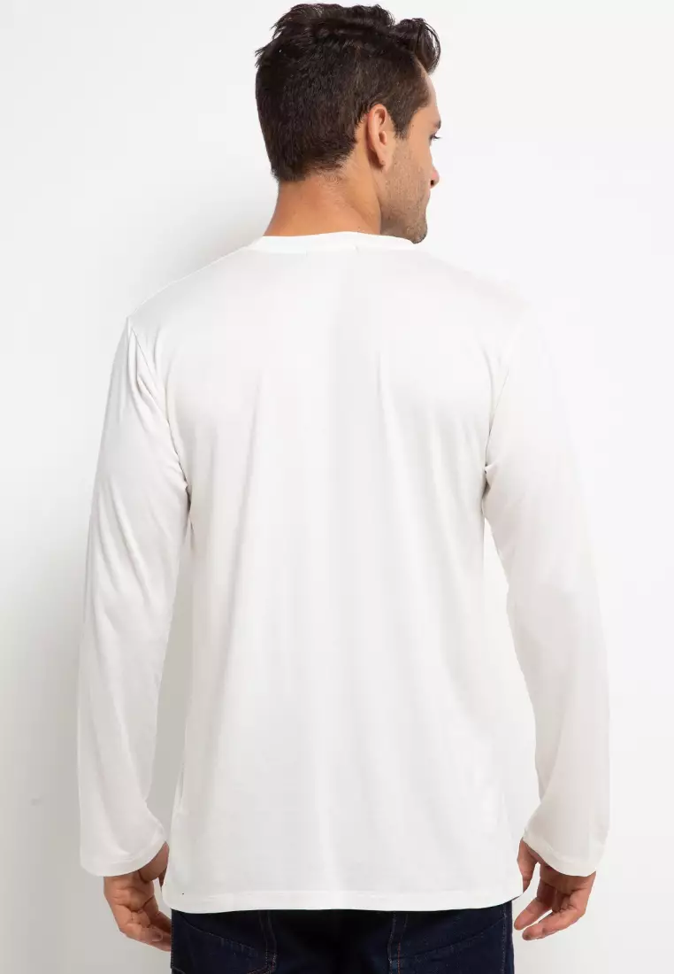 MTH78 Kaos Distro Lengan Panjang Long Sleeve Thdy Sign White
