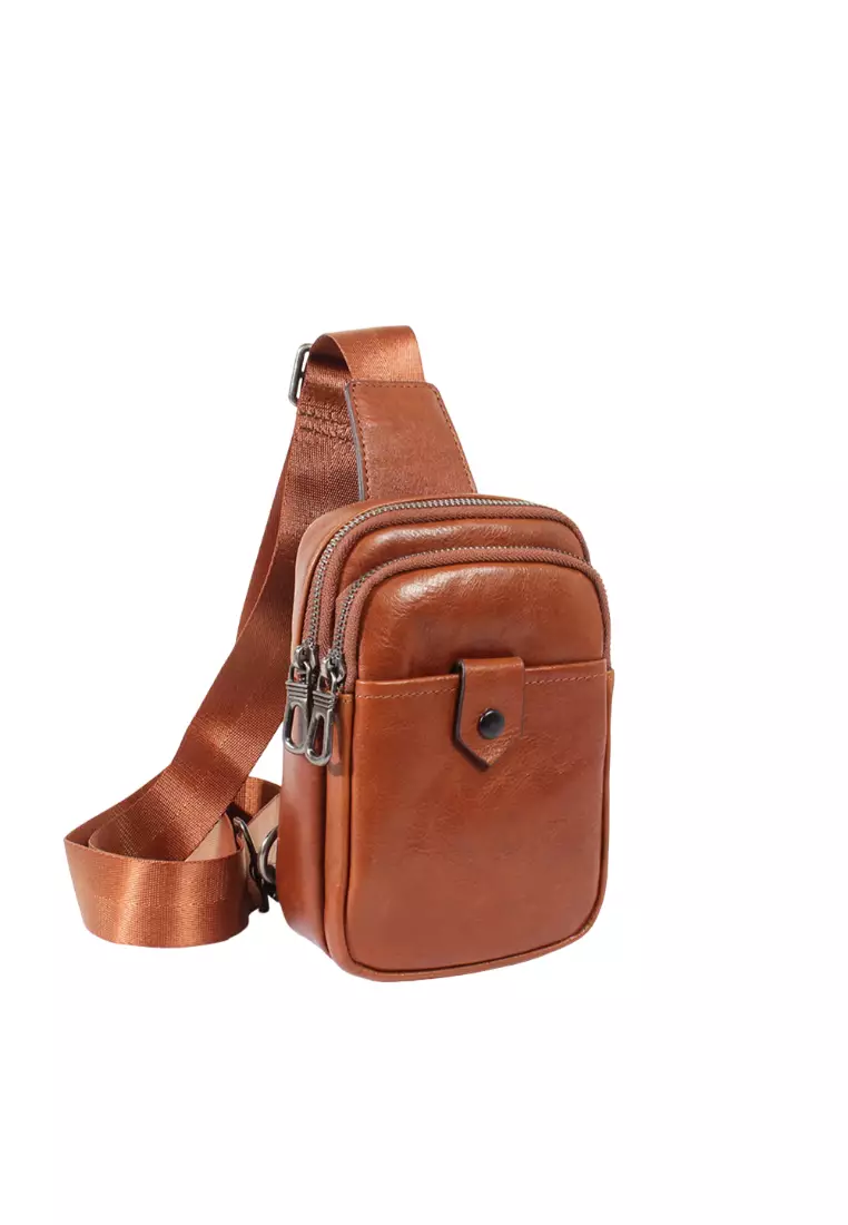 Buy XAFITI Men's Mini Crossbody Bag: Genuine Leather Phone Bag