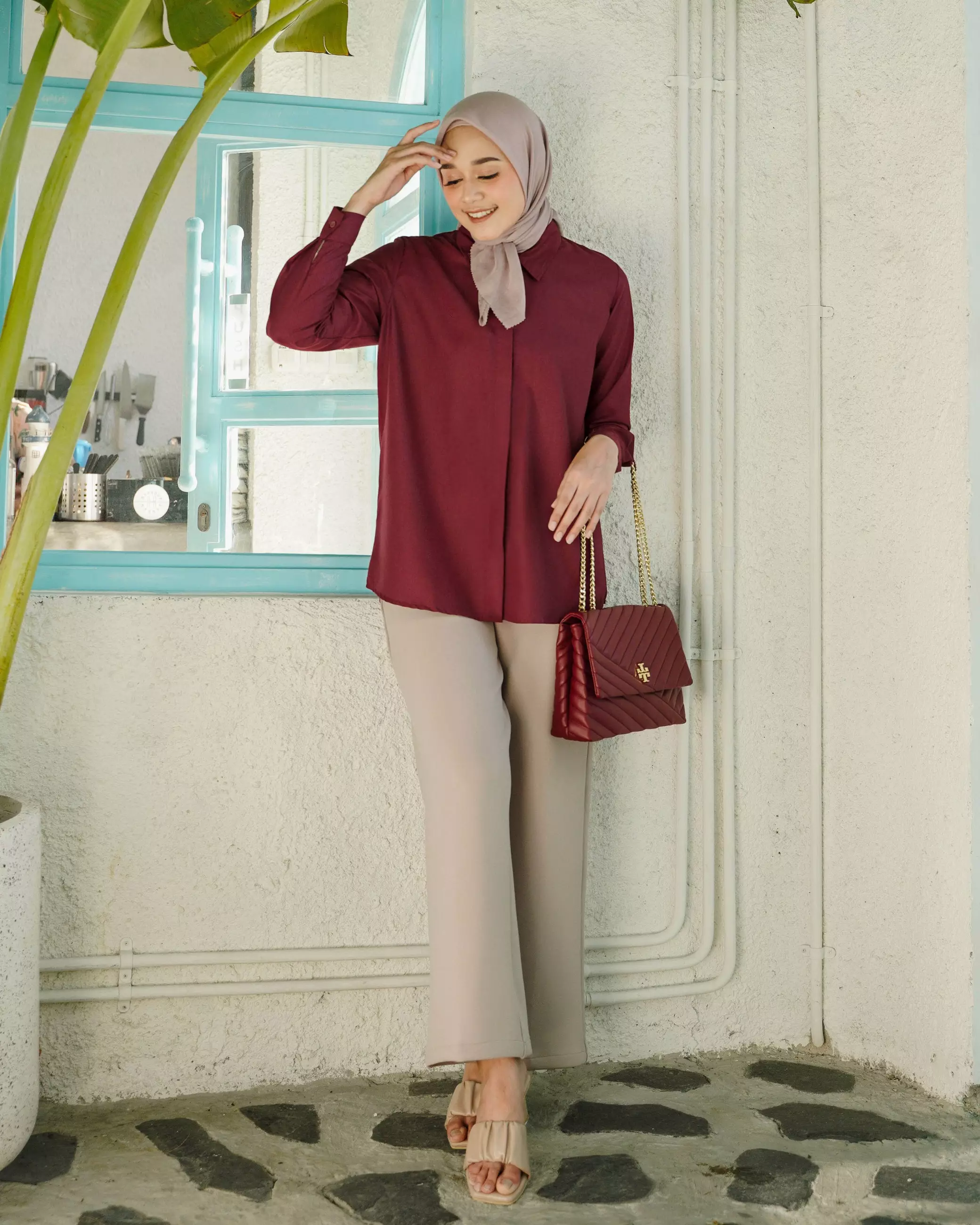 Geulis.id DAILY SHIRT RED SERIES (3 warna) Top - MAROON
