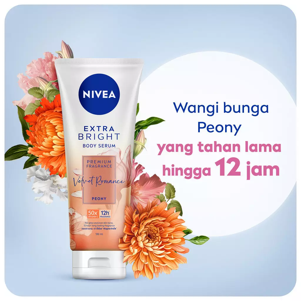 NIVEA Body Serum Extra Bright Premium Fragrance Velvet Romance 180ml x3