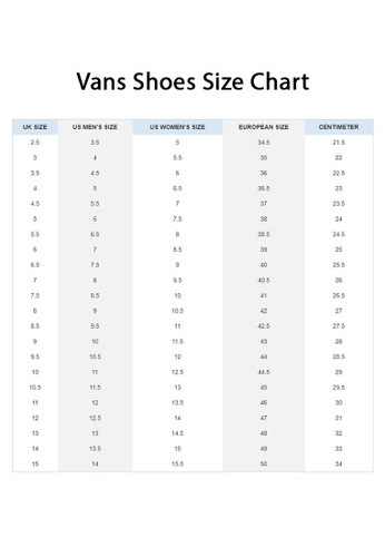 Vans Toddler Size Chart Cm