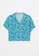 LC WAIKIKI blue Front Button Closure Floral Short Sleeve Viscose Women's Shirt 4C183AA4C56426GS_6