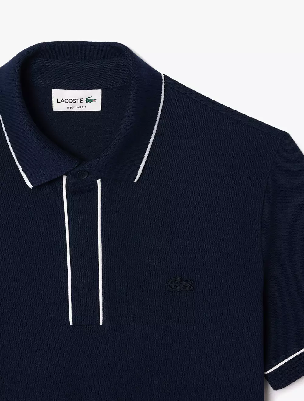 Regular Fit Paris Stretch Piqué Polo Shirt - Blue