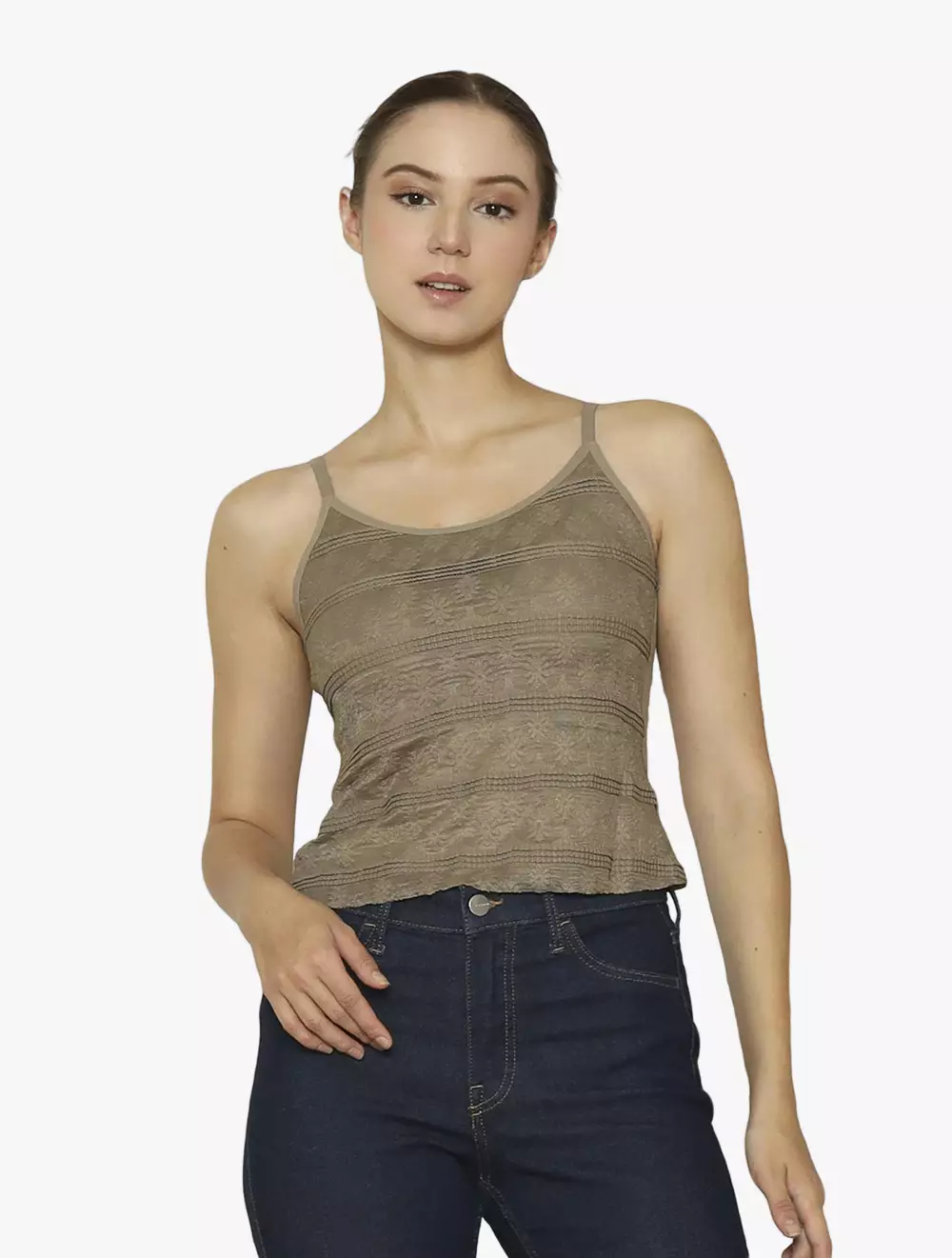 CYNTHIA CHARMY BRA TOP CAMISOLE - Brown