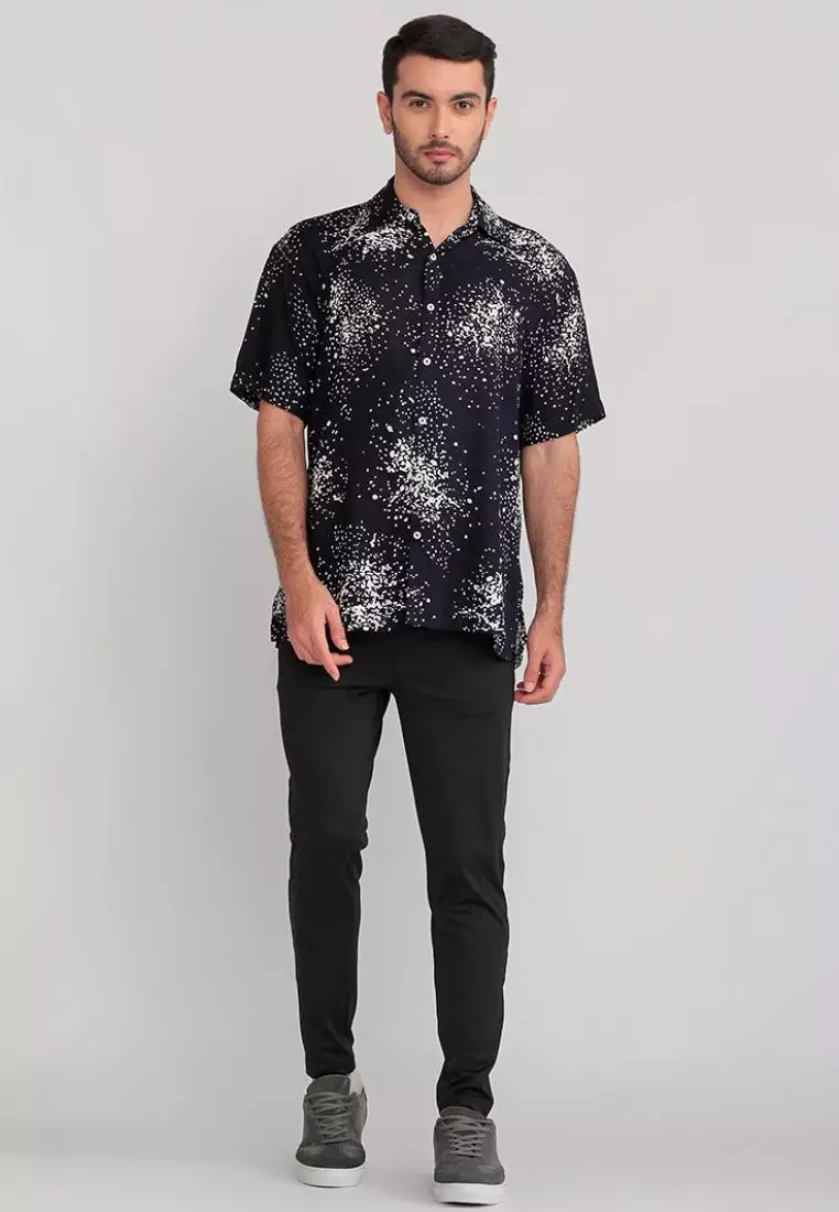 Nade Japan NTA70 Kemeja MKM Men Basic Splatter Navy