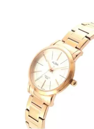 Jam Tangan Wanita Alba Prestige AH8410 AH8410X1 Strap Stainless Steel Rose Gold Color White Dial Rose Gold Color