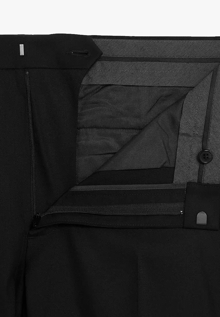 Slim Fit Wool Blend Trousers