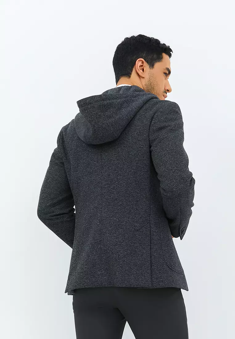 Jobb Darden-T2 Hybird Blazer Pria Slim Fit Dark Grey