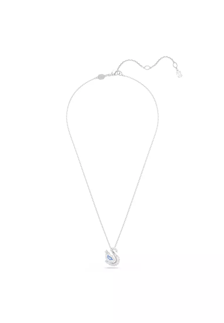 Swan pendant, Mixed cuts, Swan, Blue