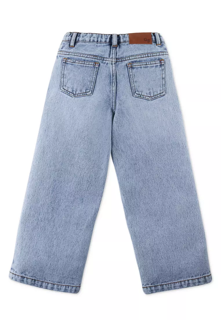 Buy Gingersnaps Girls Straight Fit with Overlap Waistband Denim