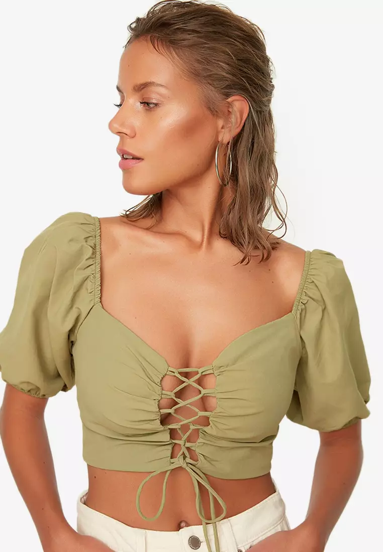 Front lace up top discount