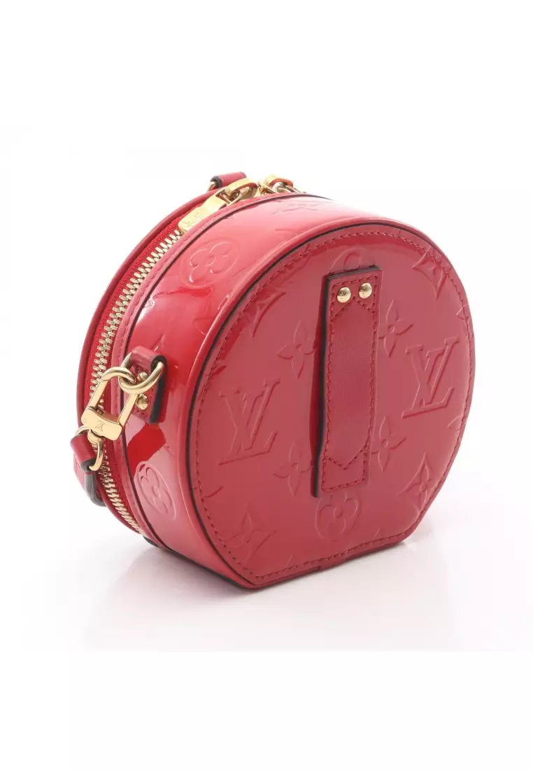 Pre-Loved Louis Vuitton mini Boite Chapeau monogram vernis Rouge Shoulder bag leather Red