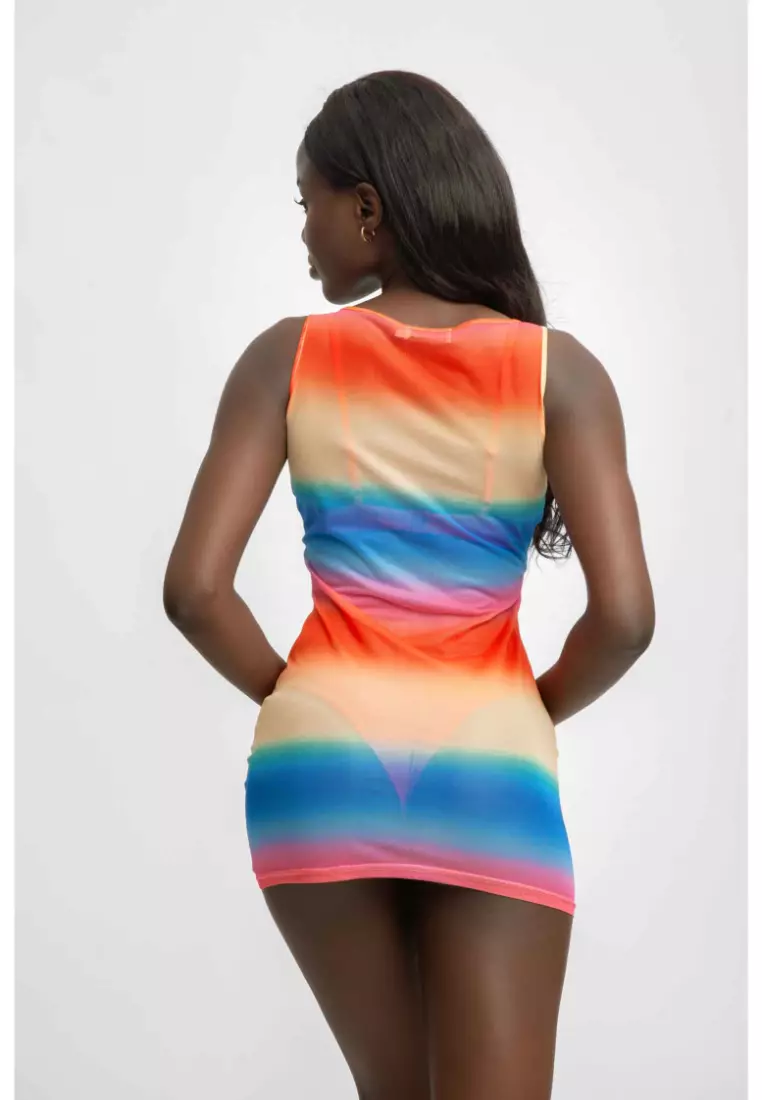 Kiara Mini Mesh Dress / Sunset
